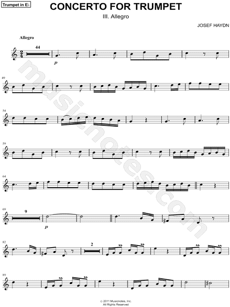 Concerto for Trumpet - III. Allegro - Eb Trumpet