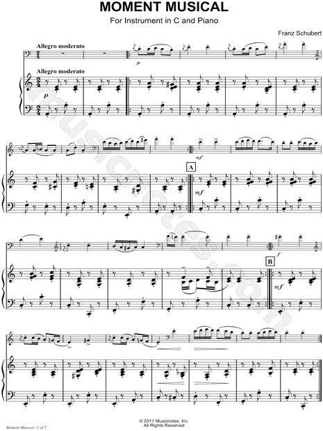 Moment Musical No. 3 - Piano Accompaniment