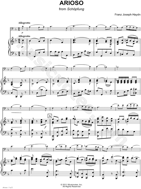 Arioso, from Schöpfung - Piano Accompaniment