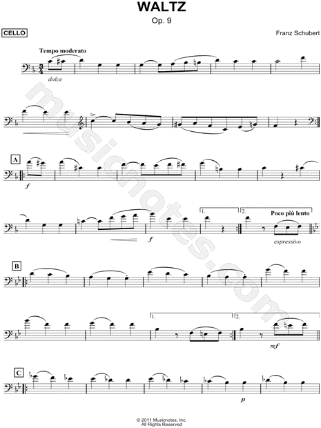 Waltz, Op. 9 - Bass Clef Instrument