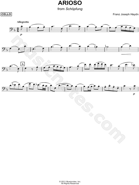 Arioso, from Schöpfung - Cello