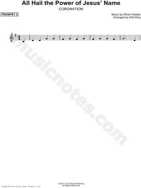 All Hail the Power of Jesus' Name - Trumpet 2 (Brass Quartet)