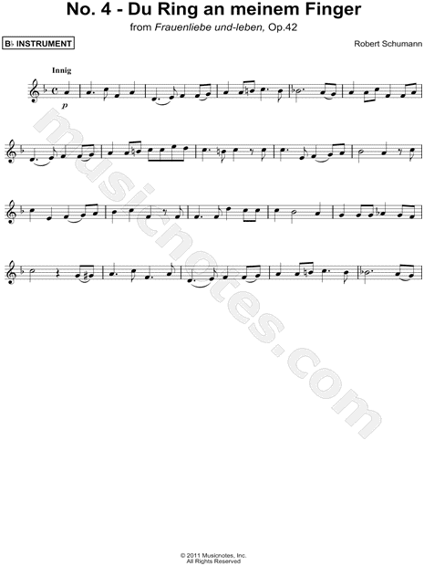 Du Ring An Meinem Finger - Bb Instrument