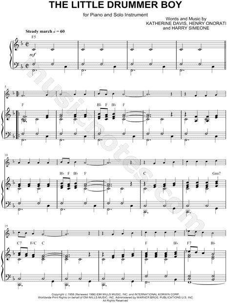 The Little Drummer Boy - Piano Accompaniment