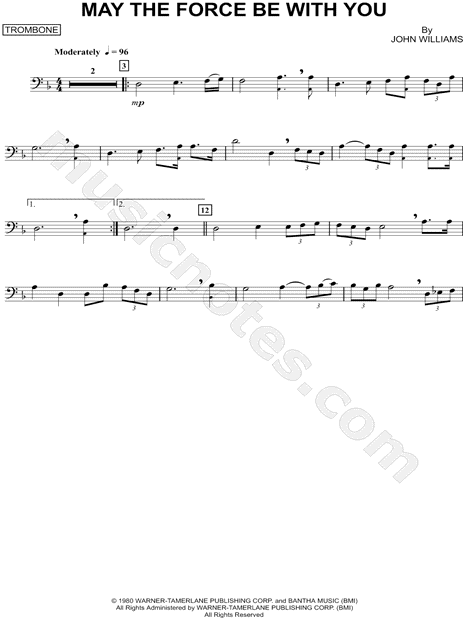 May the Force Be With You - Trombone