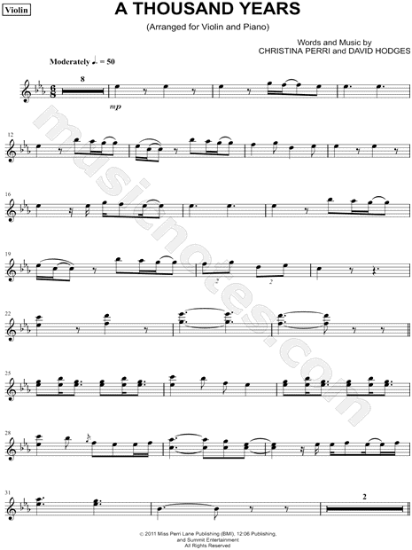 A Thousand Years - Violin