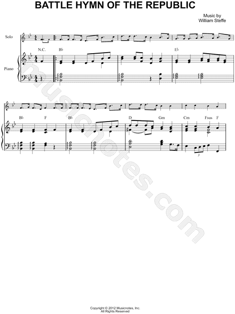 Battle Hymn of the Republic - Piano Accompaniment