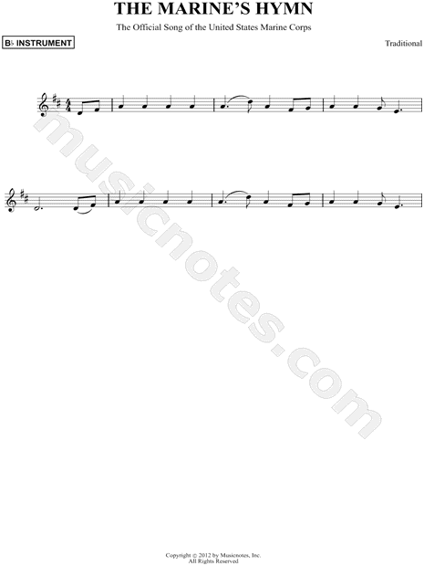 The Marines' Hymn - Bb Instrument