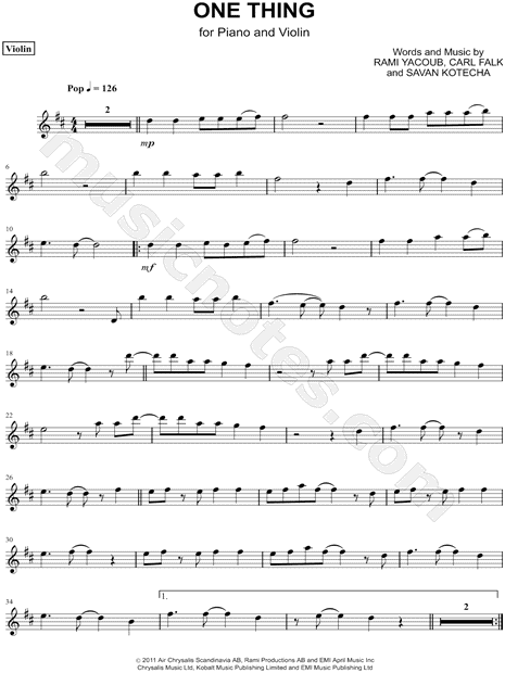 One Thing - Violin part