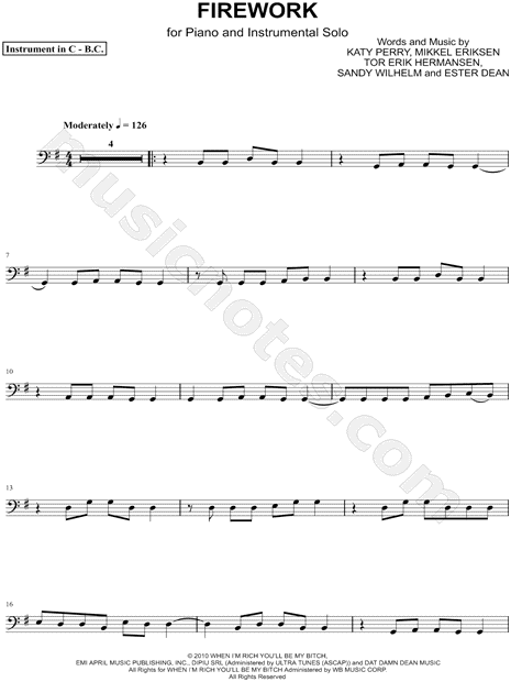 Firework - Bass Clef Instrument