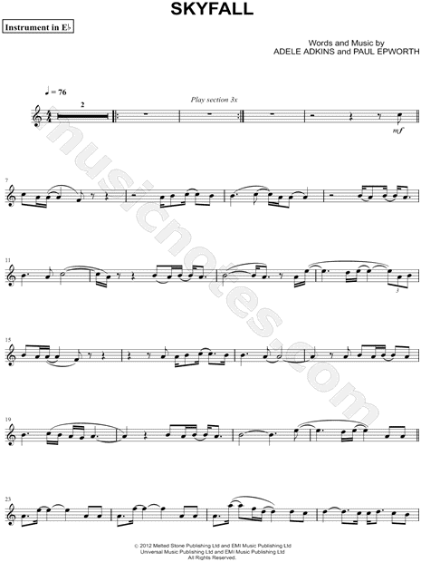 Skyfall - Eb Instrument