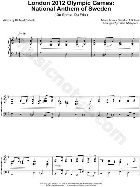 London 2012 Olympic Games: National Anthem of Sweden (Du Gamla, Du Fria)