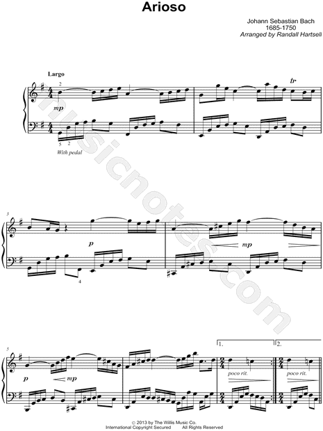 Arioso, from Cantata No. 156, BWV 156