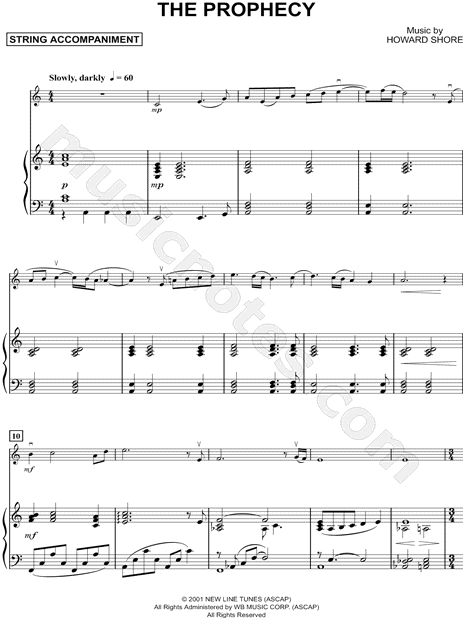 The Prophecy - Piano Accompaniment (Strings)