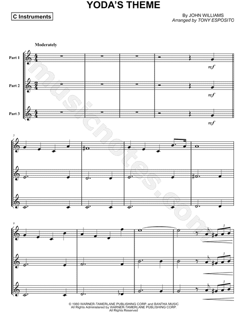 Yoda's Theme - C Instrument Trio