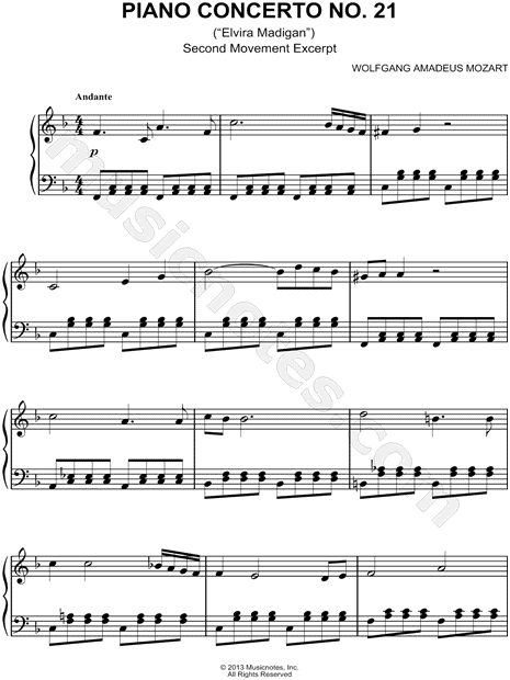 Piano Concerto No.21 ("Elvira Madigan") - Second Movement Excerpt