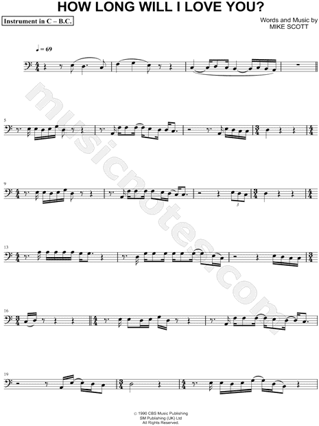 How Long Will I Love You - Bass Clef Instrument