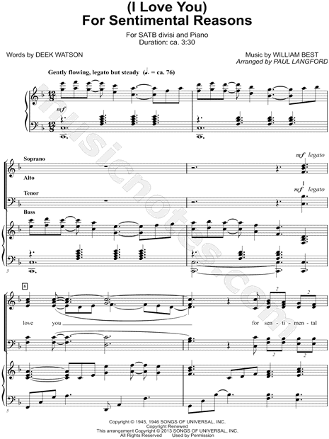 (I Love You) For Sentimental Reasons