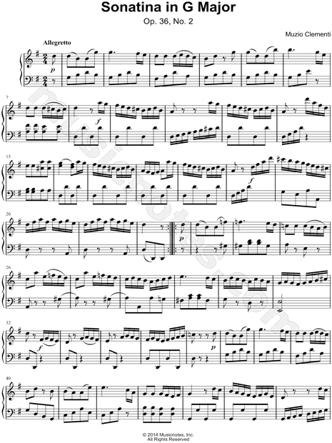 Sonatina in G Major, Op. 36, No. 2