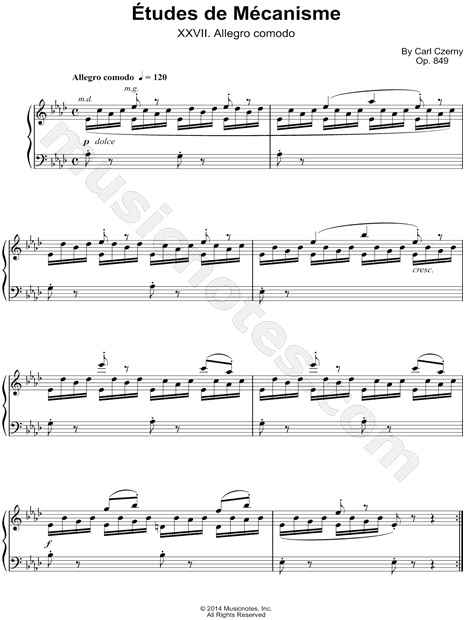 Etudes de Mecanisme: XXVII. Allegro comodo