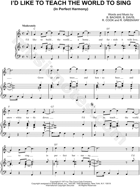 I'd Like To Teach the World To Sing