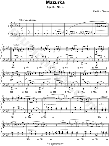 Mazurka: Op. 30, No. 3