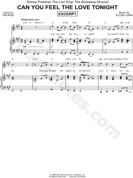 Can You Feel the Love Tonight  [Excerpt]