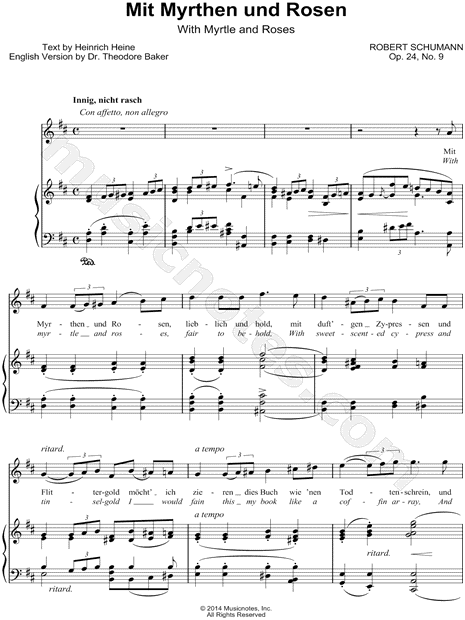 Liederkreis, Op. 24: IX. Mit Myrthen und Rosen