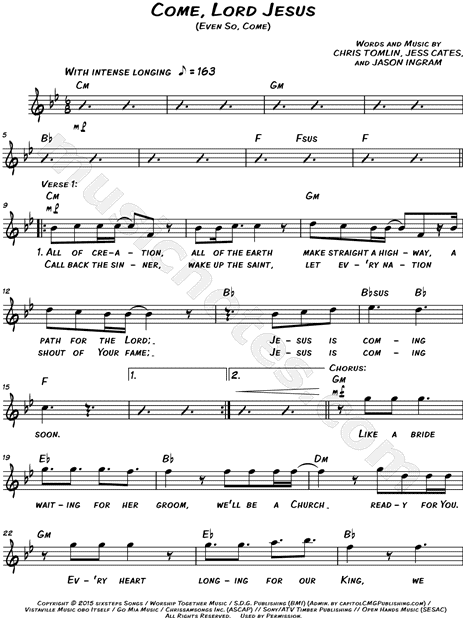 Even So, Come (Come, Lord Jesus)