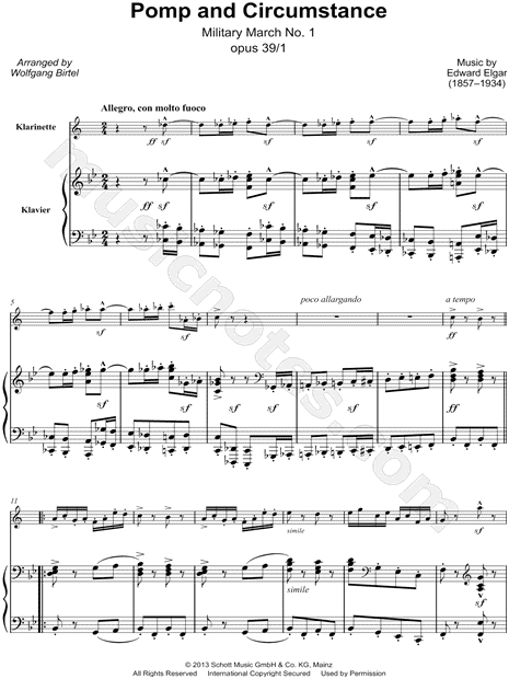 Pomp and Circumstance - Clarinet & Piano