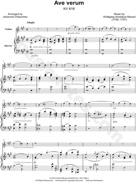 Ave Verum Corpus - Violin & Piano