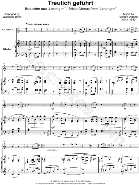 Bridal Chorus from Lohengrin - Clarinet & Piano