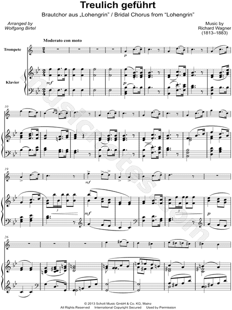 Bridal Chorus from Lohengrin - Trumpet & Piano