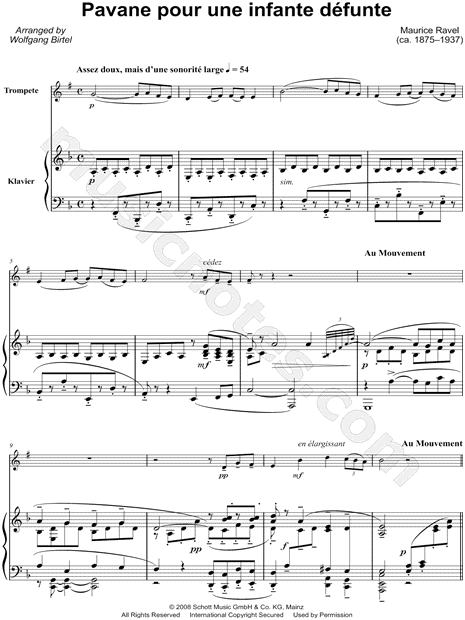 Pavane pour une infante défunte - Trumpet & Piano