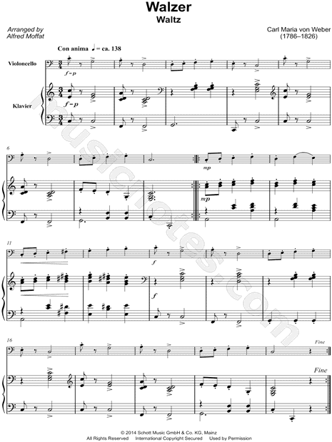 Walzer, J. 147 - Cello & Piano