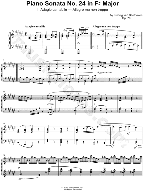 Piano Sonata No. 24 in F# Major, Op. 78: I. Adagio cantabile