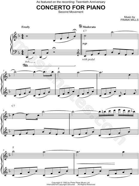 Concerto for Piano: Second Movement