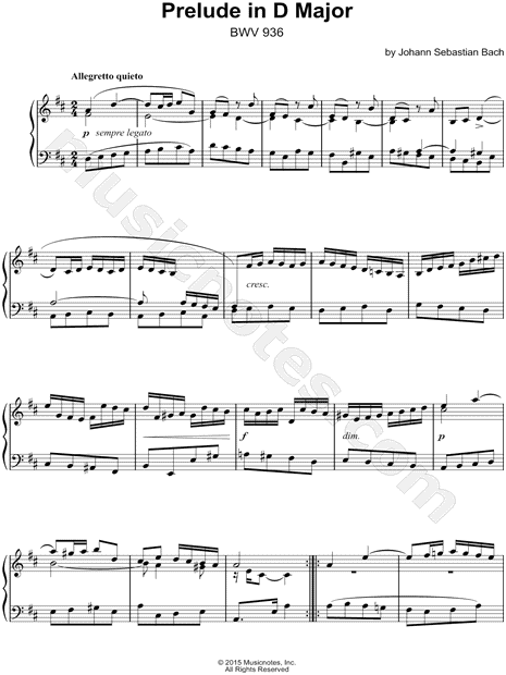 Prelude in D Major, BWV 936