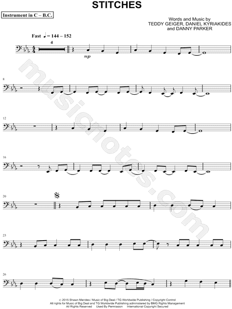 Stitches - Bass Clef Instrument