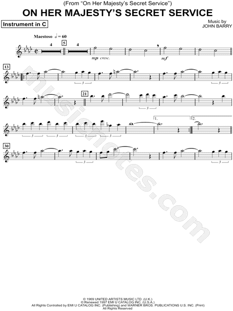 On Her Majesty's Secret Service - C Instrument
