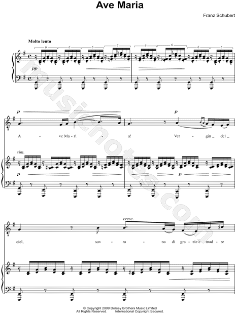 Ave Maria - Opus 52, No. 6 (Italian version)