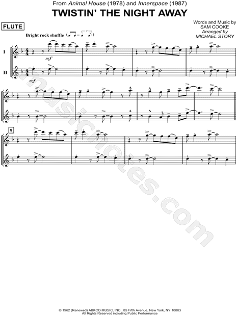 Twistin' the Night Away - Flute Duet