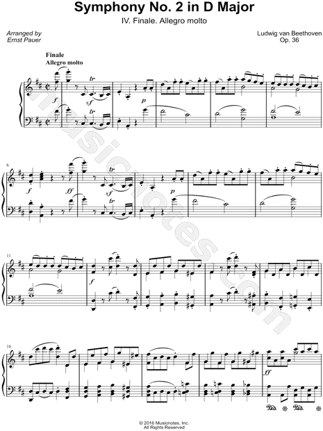 Symphony No. 2 in D Major, Op. 36: IV. Allegro molto