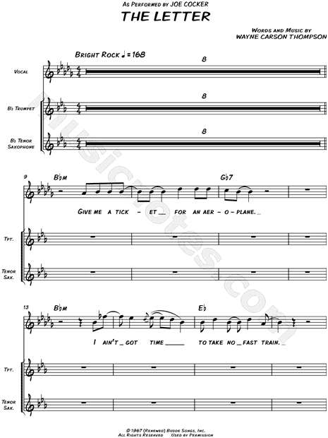 The Letter - Horn Section Score