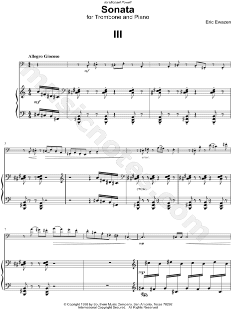 Sonata for Trombone & Piano: III