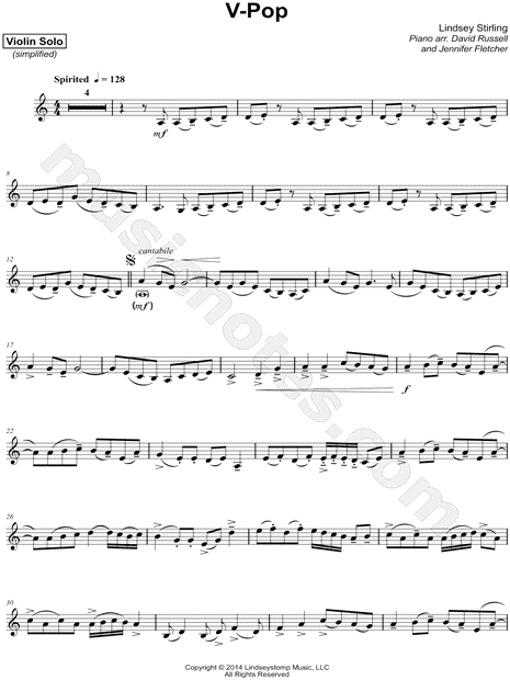 V-Pop - Violin Part [Simplified]