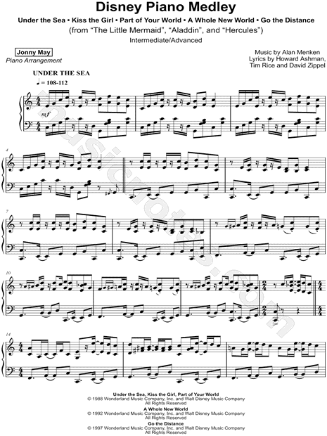 Disney Piano Medley [Intermediate/Advanced]