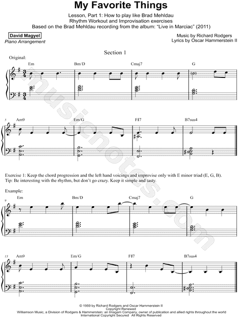 My Favorite Things [How to play like Brad Mehldau Lesson, Part 1]