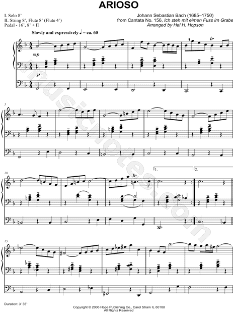 Arioso from Cantata No. 156, BWV 156