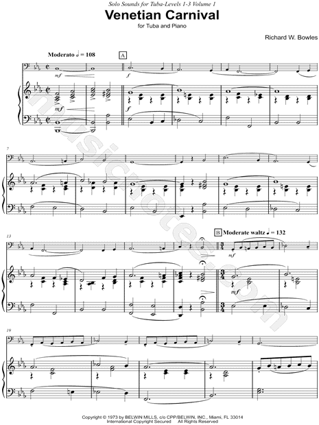 Venetian Carnival - Tuba & Piano